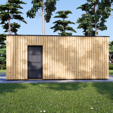 Double Wooden Garage With Flat Roof SILVIA DUO F (34 mm + Cladding), 6x6 m , 36 m² 